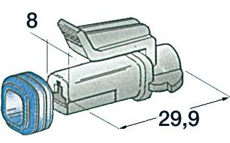 Vesitiivis sähköliitin 1johto naaras
